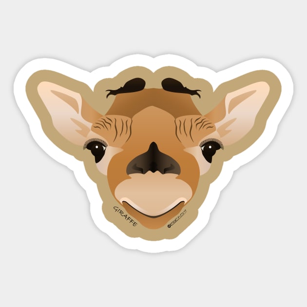 Baby Giraffe Face Sticker by FunkilyMade